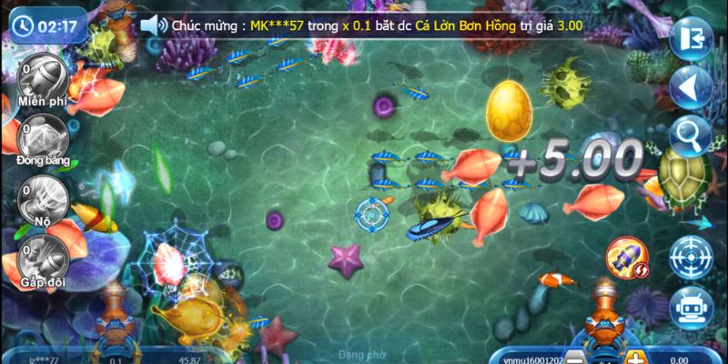 Nhắm mục tiêu và xã đạn khi chơi game bắn cá